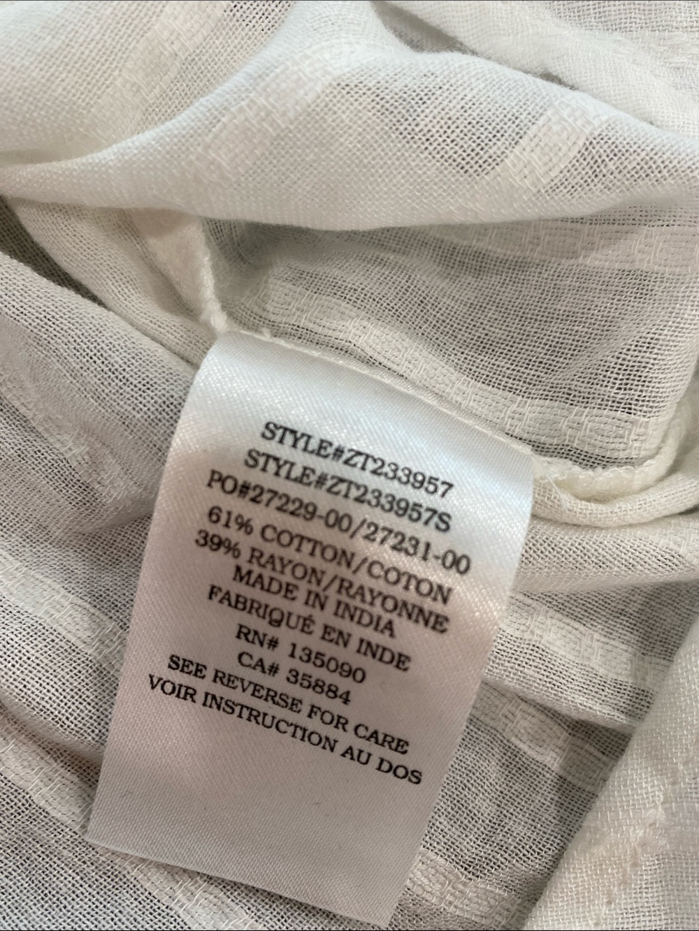 Z Supply White Lace-Trim Button Front Peasant Blouse - Picture 5 of 5
